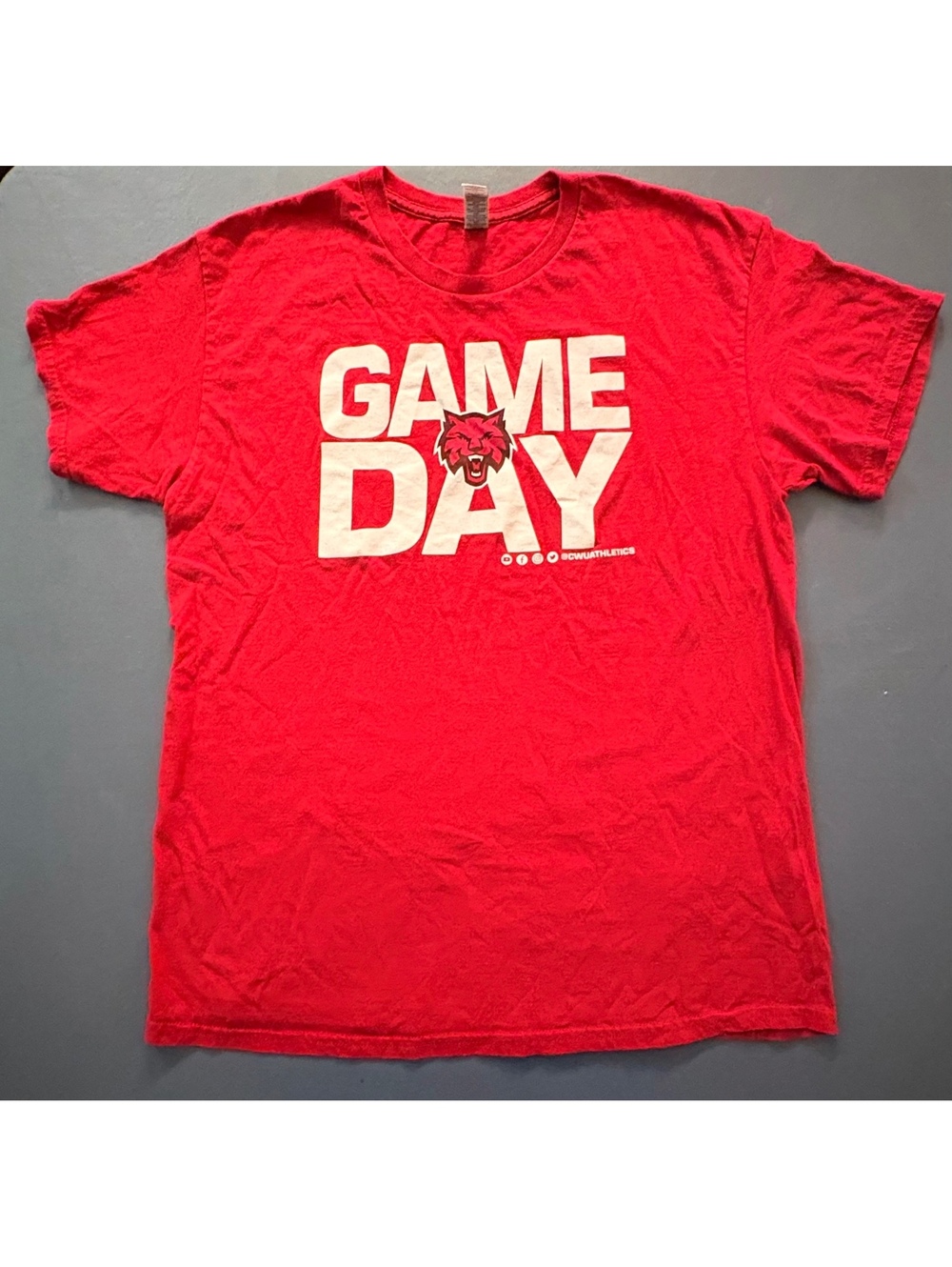Central Washington University CWU Wildcats Game Day T-Shirt Red Large Gildan